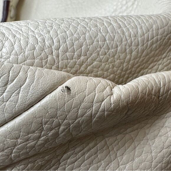 Coach White Pebble Leather Purple Lining Shoulder Bag with Handles F17165 - Picture 12 of 14